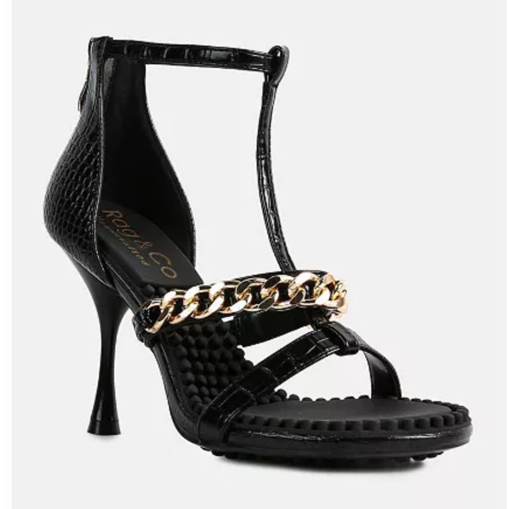 Black & gold heels